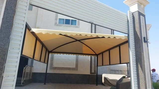 تركيب مظلات مداخل للفلل بمنطقة جدة