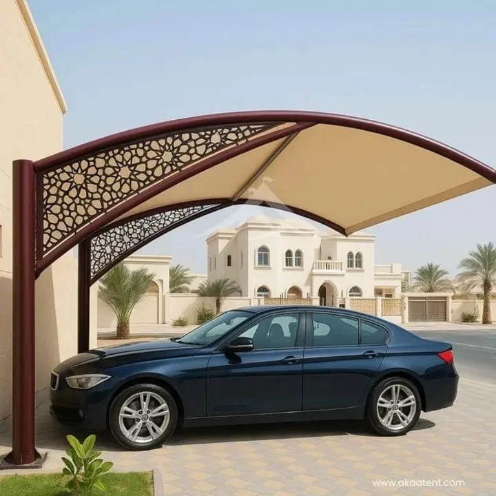 تركيب مظلات مداخل للفلل بمنطقة جدة