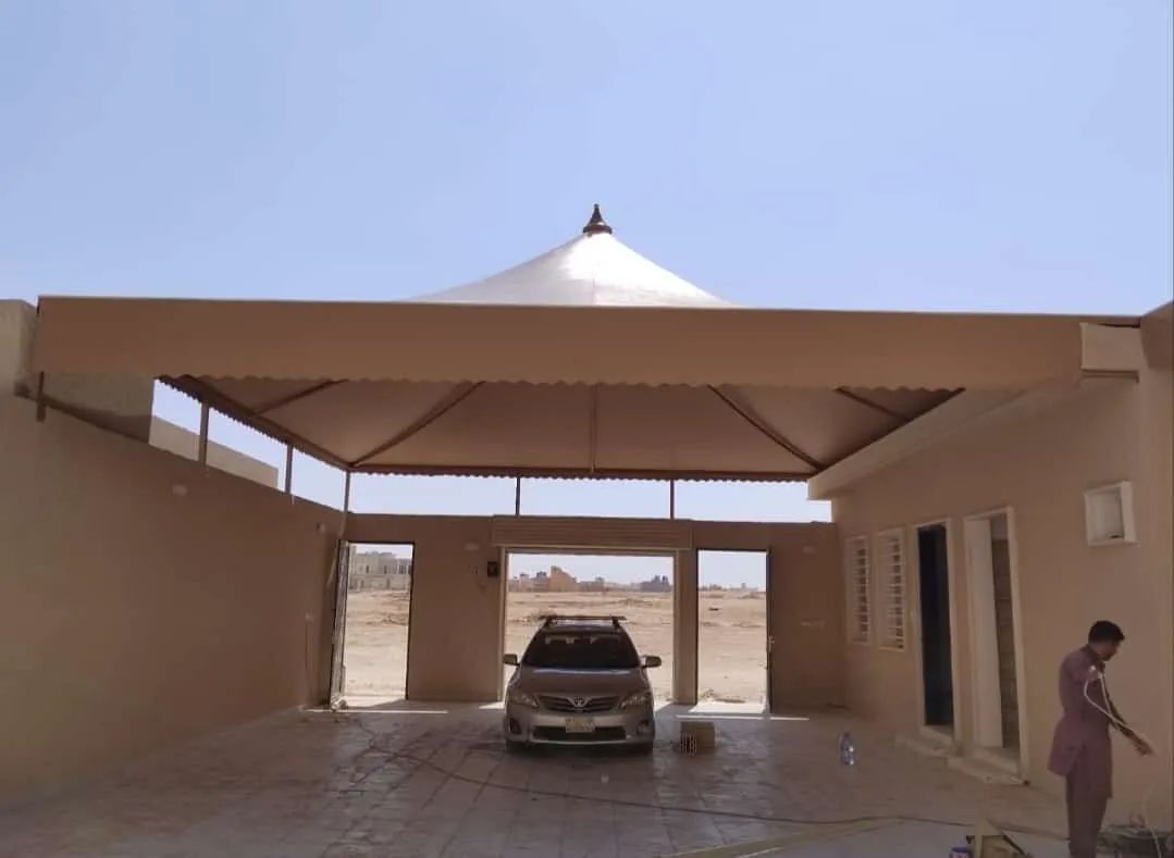 تركيب مظلات سيارات مخروطية الشكل بجدة